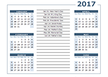 6 month calendar template