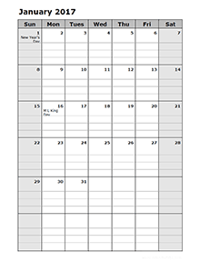 2017 monthly calendar template kid kindergarten kid free printable