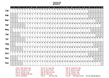 2017 calendar excel