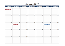 2016 Excel Calendar Spreadsheet