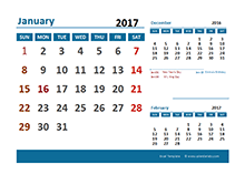 2017 Monthly Calendar with Australia Holidays