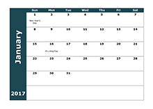 calendar templates 2017