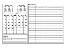 2017 Three Month Calendar Template  Free Printable Templates