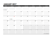 2017 Monthly Calendar Excel Template
