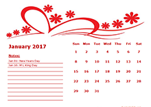 2017 monthly calendar template kindergarten