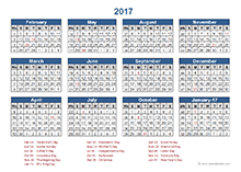 2017 Retail Accounting Calendar 4-4-5