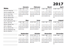 17 12 Month Calendar Template One Page Free Printable Templates