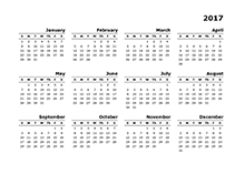 yearly calendar for 2017 printable yearly calendar for 2017 printable