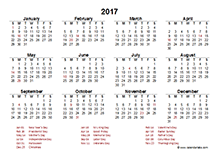 2018 year at a glance printable