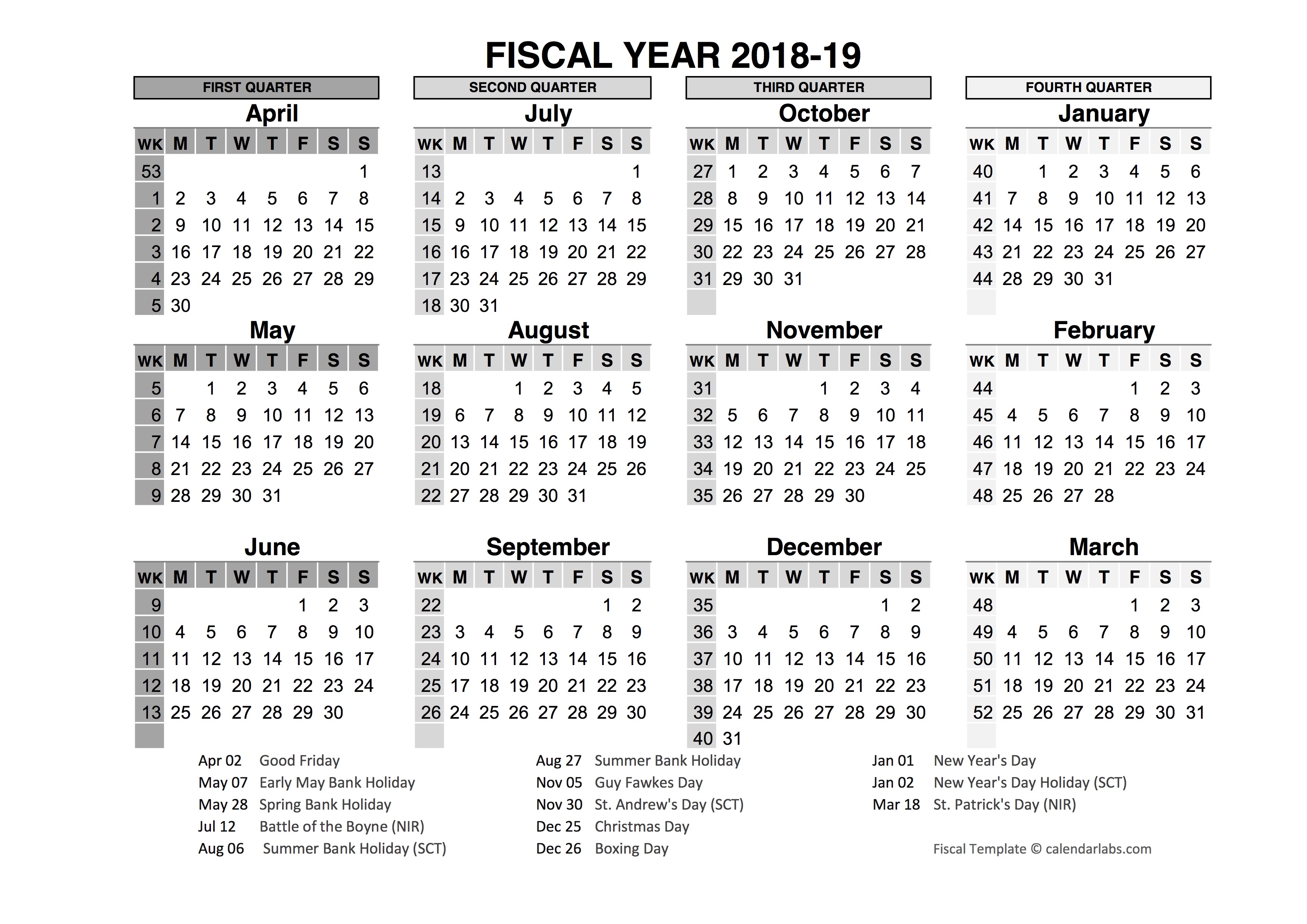 Financial Calendars 202122 Uk In Pdf Format Uk Fiscal Calendar