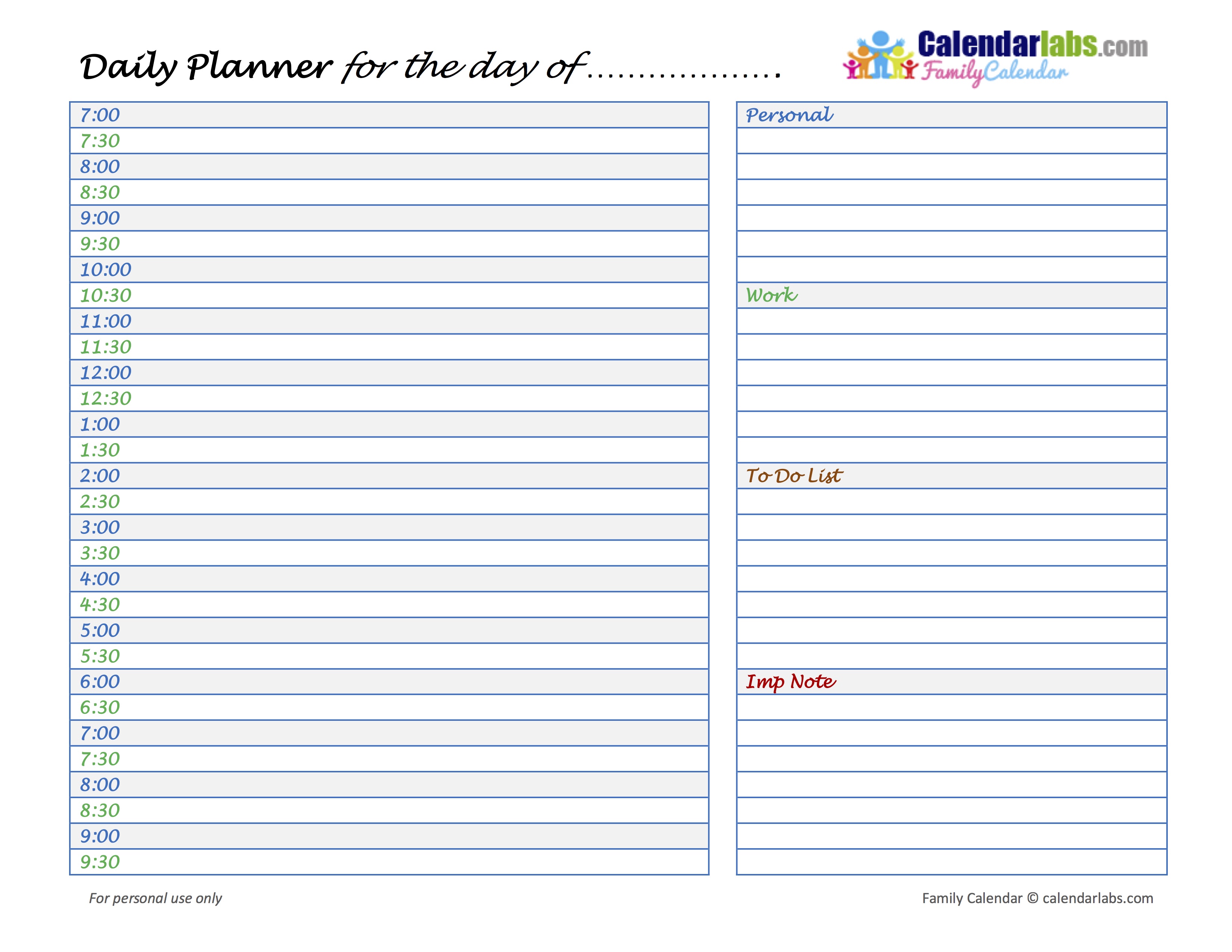 Calendar Templates Quarterly : Family day planner free printable templates Calendar Templates Quarterly : Family day planner free printable templates