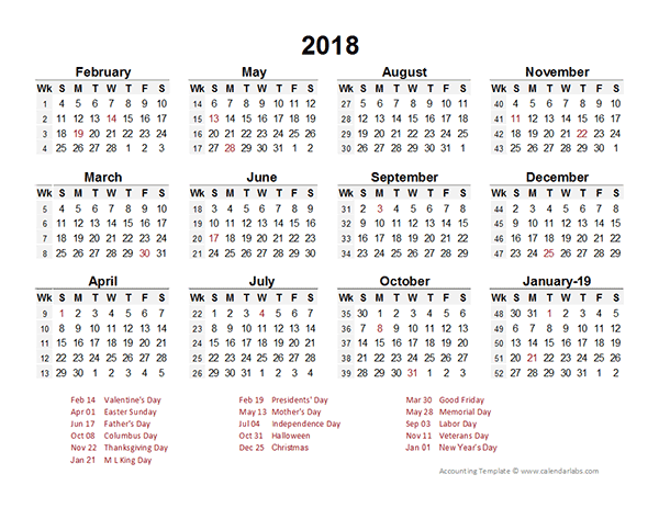 2018 Pay Period Chart