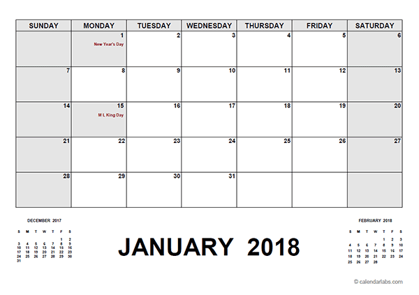 2018 The Holiday Calendar