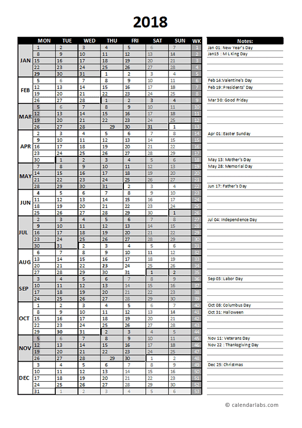 fiscal week calendar 2018