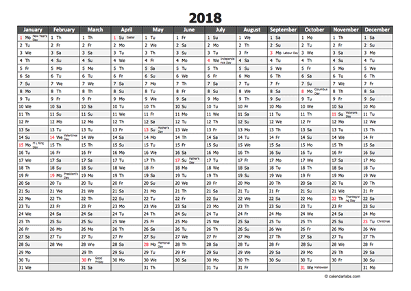 Editable 18 Yearly Excel Scheduling Calendar Free Printable Templates