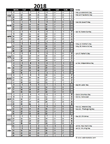 2018 Pay Period Chart