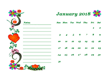 2018 blank calendar design