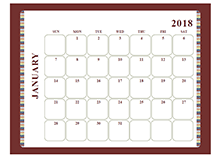 blank calendar template 2018