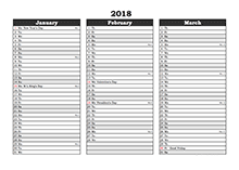 2018 Excel Calendar Template - Download FREE Printable