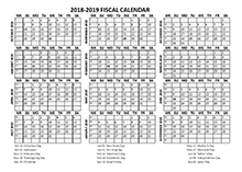 Fiscal Calendar 2018-19 templates