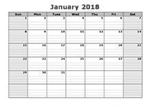 2018 free blank calendar