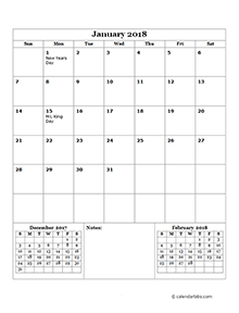 2018 quarterly calendar