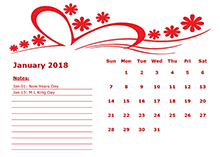 2018 monthly calendar template kindergarten
