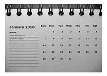 2018 monthly calendar template room for notes