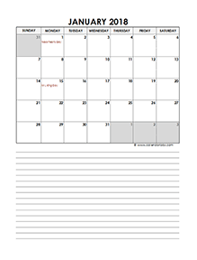 january 2018 calendars south africa
