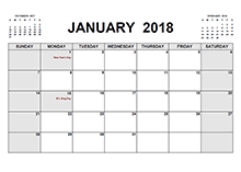 2018 printable calendar pdf