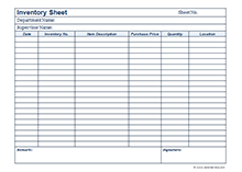 Business Inventory Calendar