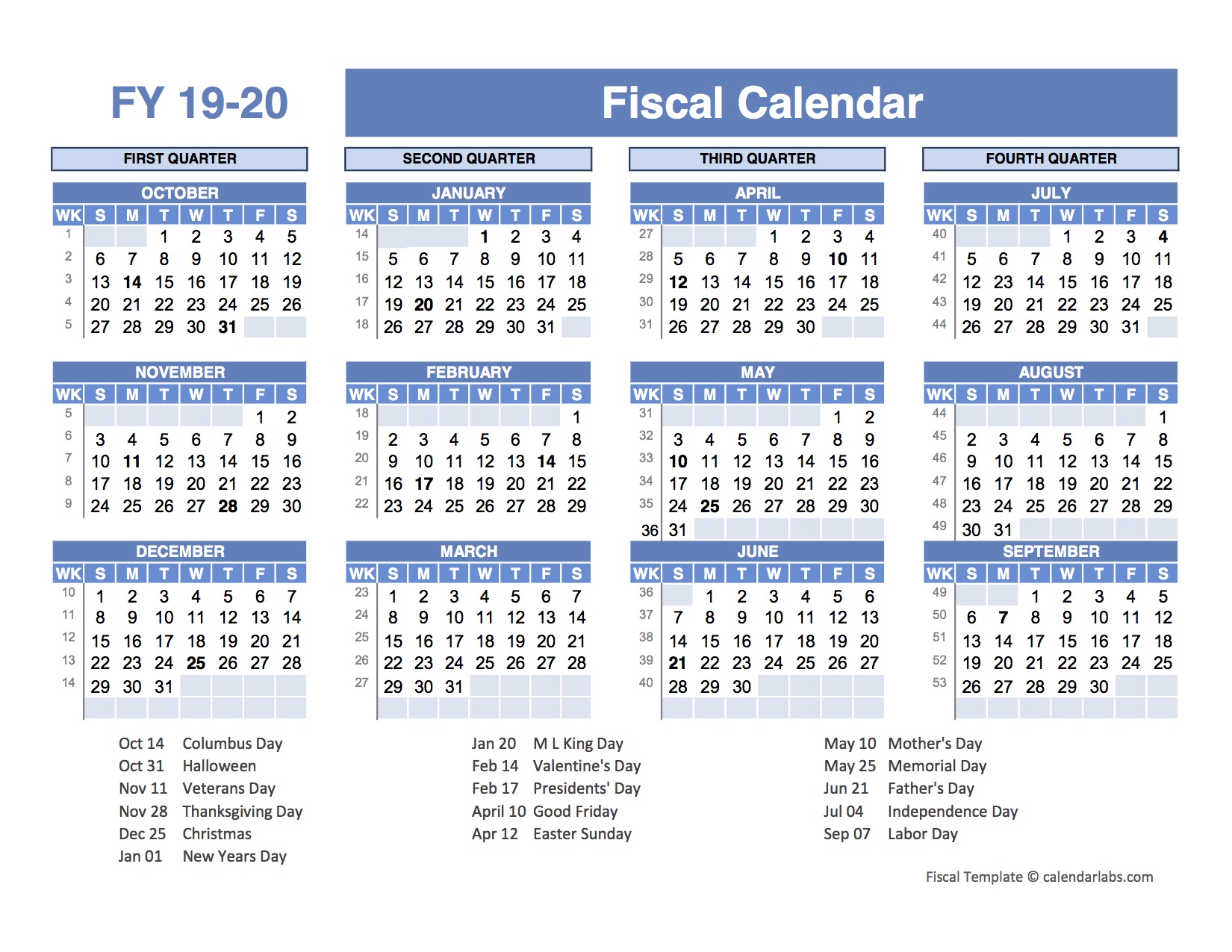 Fiscal Planner Template 2019 Free Printable Templates