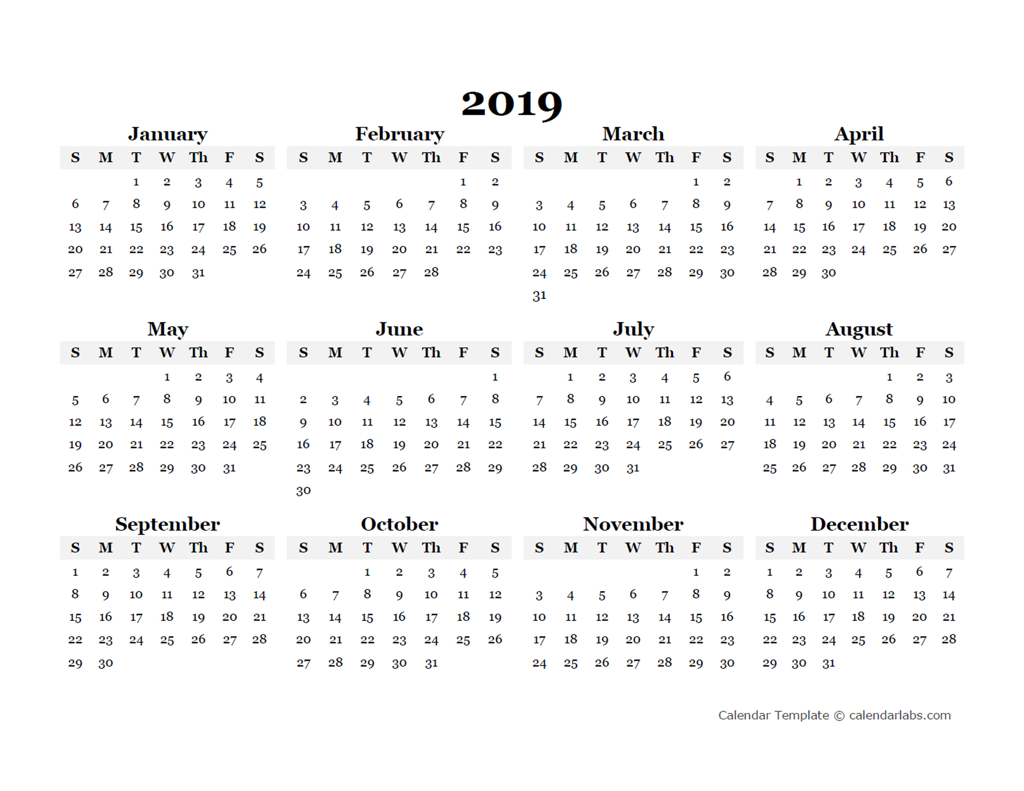 2019-calendar-templates-and-images