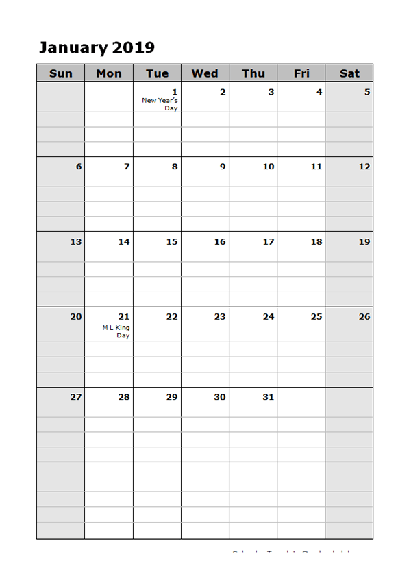 Free Day Planner Calendar Template