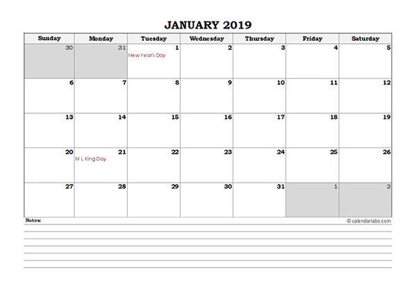 2019-excel-monthly-calendar-with-notes-free-printable-templates