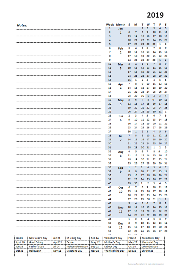 2019 Yearly Project Planning Template