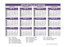 2019 Fiscal Year Calendar - Free Printable