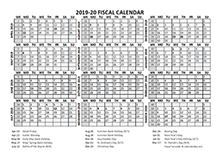 2019 Fiscal Calendar Template Starts at April