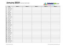 2019 Monthly Planner Template