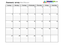 2019 Family Planner monthly
