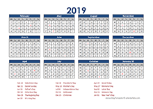 2019 Accounting Calendar 4-5-4