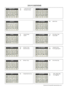 2019 Accounting Close Calendar 4-4-5