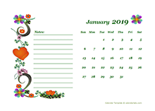 2019 blank calendar design