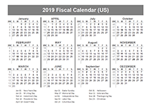 2019 USA Fiscal Quarter Calendar