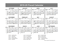 2019 Fiscal Year Quarters Template