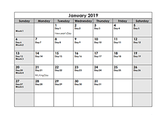 Julian Calendar Conversion Chart