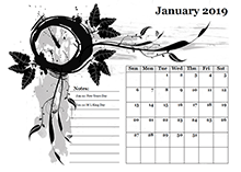 2019 monthly calendar design template