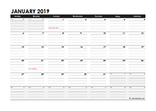 2019 Daily Planner Excel Template