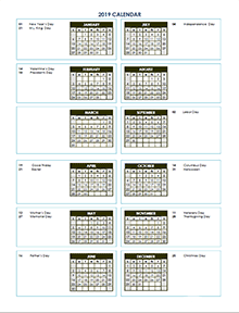 free 2019 yearly calendar download printable annual calendar templates annual calendar