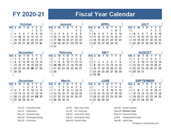 2020-2021 Fiscal Planner US